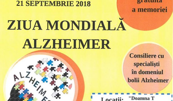Evenimente dedicate Zilei Mondiale Alzheimer, în Cluj-Napoca și Dej Evenimente dedicate Zilei Mondiale Alzheimer, în Cluj-Napoca și Dej